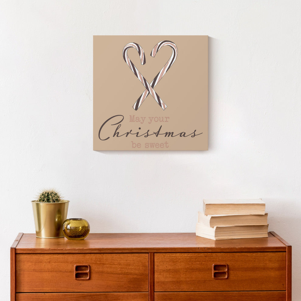 Sweet Christmas Candycane 12x12 Canvas Wall Art
