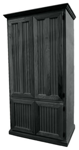 Double Wide Coastal Kitchen Pantry Cabinet, Iron Ore
