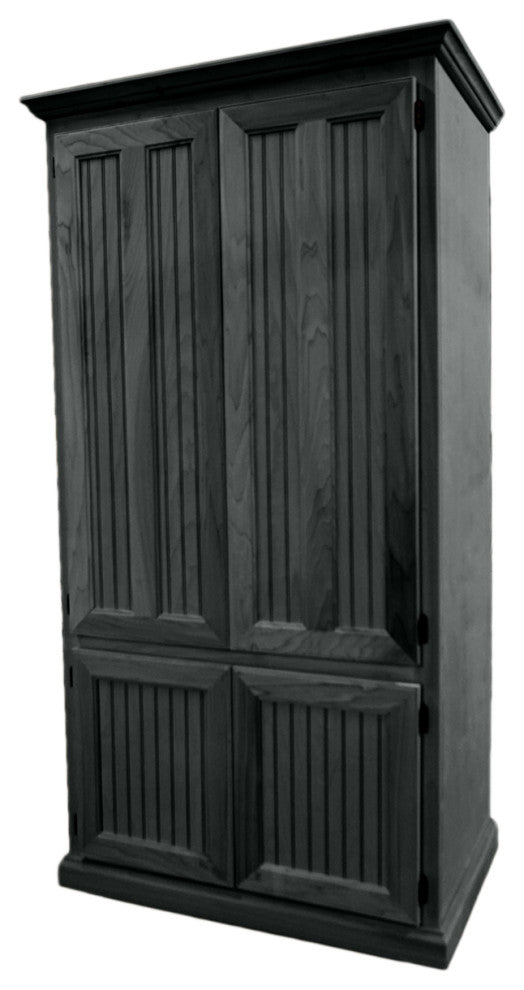 Double Wide Coastal Kitchen Pantry Cabinet, Iron Ore
