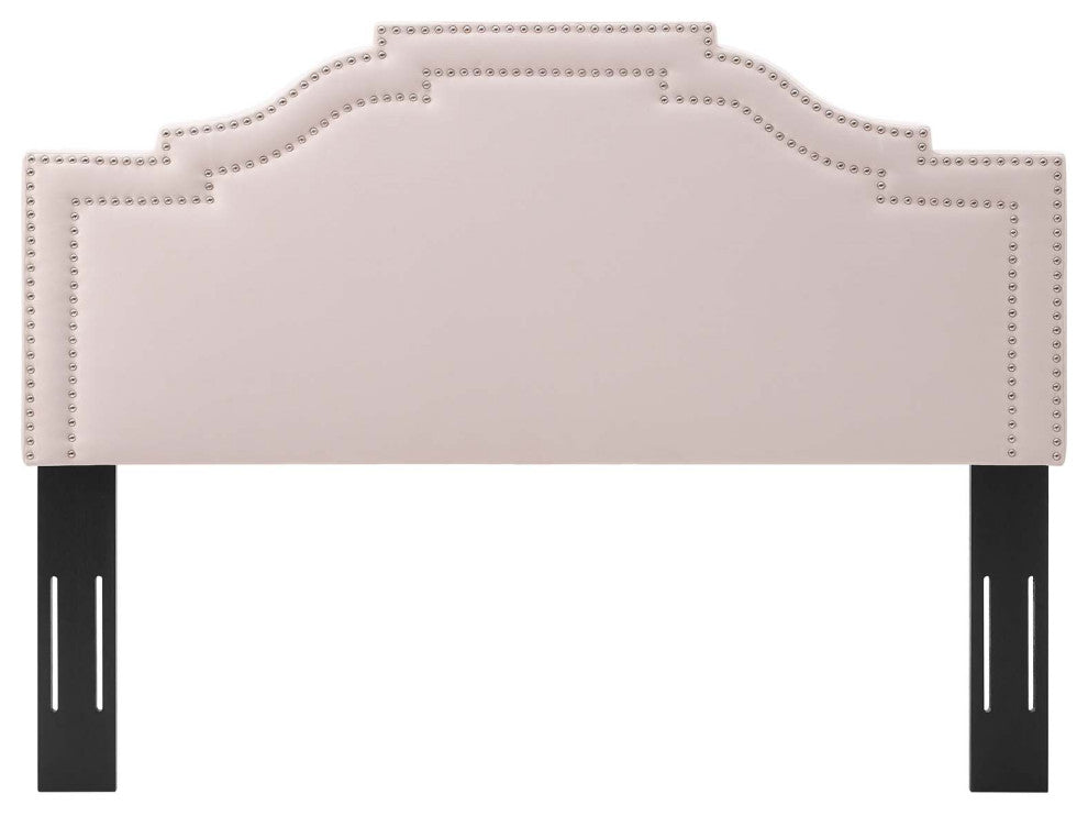 Headboard, Full Queen Size, Velvet, Pink, Modern Contemporary, Bedroom Master