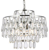 Elegant Lighting 1102D16 Mila 3 Light 16"W Crystal Pendant - Chrome