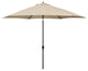 Astella 11' Round Table Patio Umbrella, Auto Crank Lift, Polyester, Beige