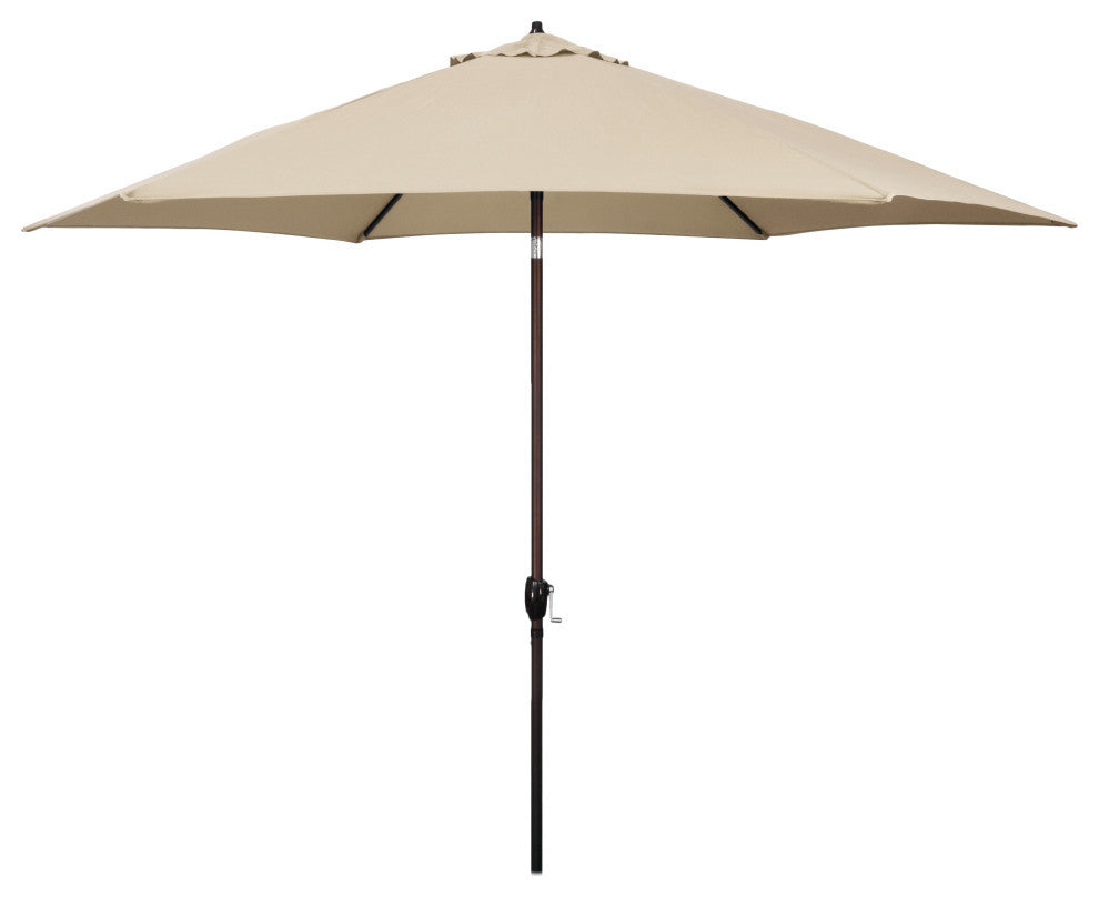 Astella 11' Round Table Patio Umbrella, Auto Crank Lift, Polyester, Beige