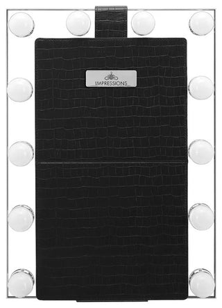 Lumiere Touch Pad Pro LED Makeup Mirror, Black, Hollywood Bulbs