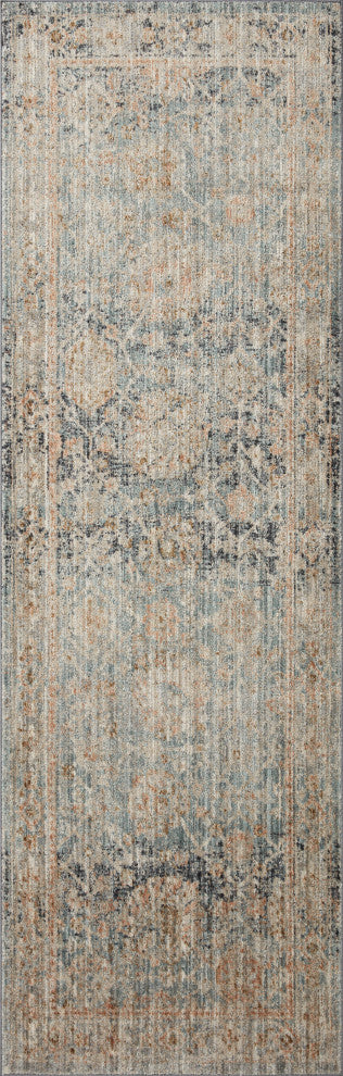 Jean Stoffer x Loloi Katherine Ocean / Coral 9'-6" x 9'-6" Round Area Rug