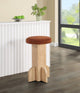 Wyatt Velvet Upholstered Stool, Cognac