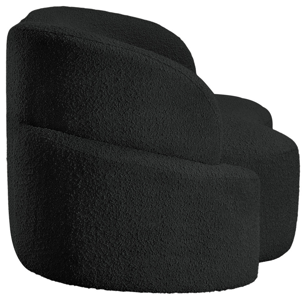 Principessa Boucle Fabric Chair, Black, Loveseat