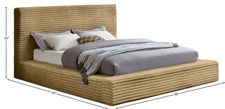 Dexter Upholstered Bed, Camel, King, Corduroy Fabric