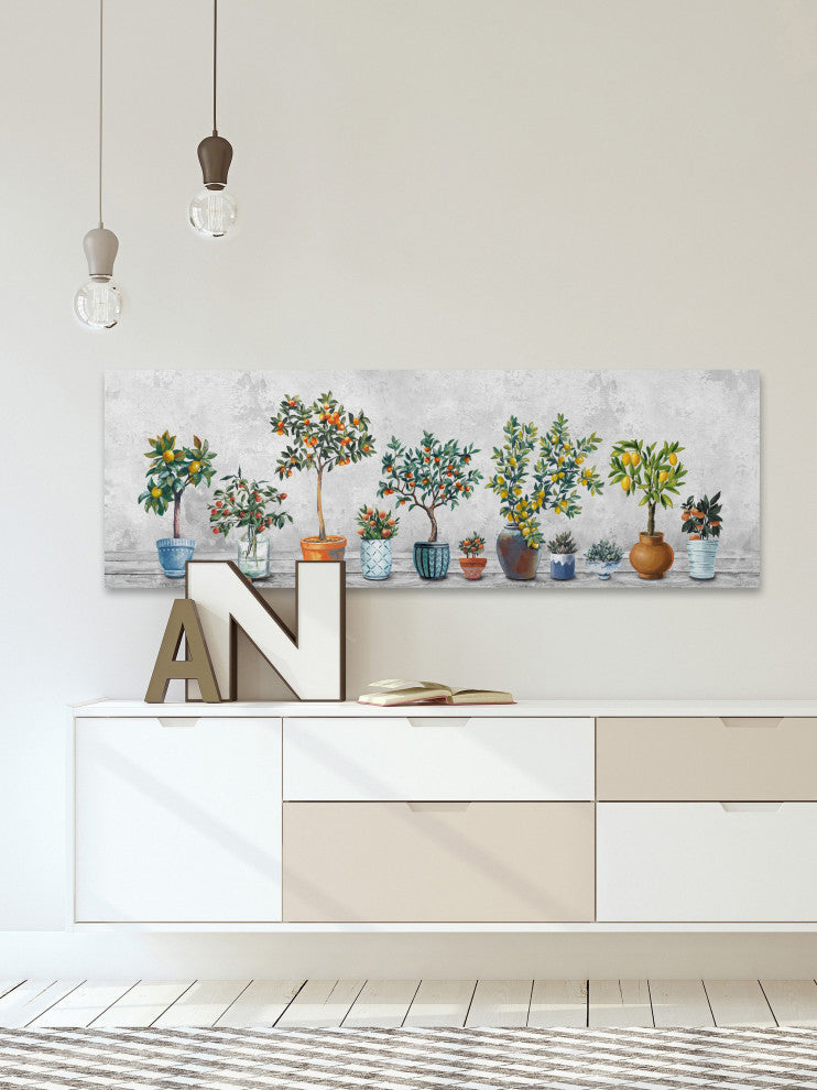 "Fruits, the Pots" Painting Print on Wrapped Canvas