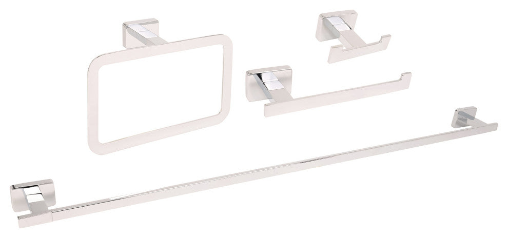 Chicago Series Polished Nickel Bathroom 4 Piece Accessory Set (34)
