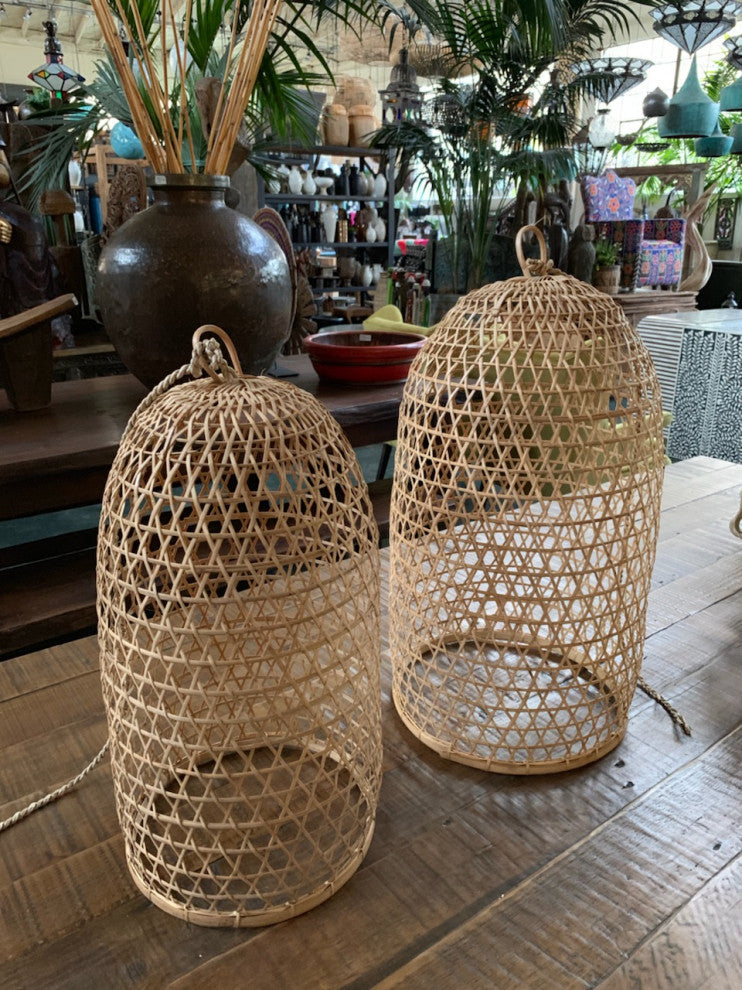 Bamboo Fish Basket Lantern Small