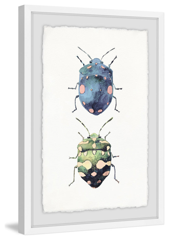"Beetle Pair" Framed Painting Print, 20"x30"
