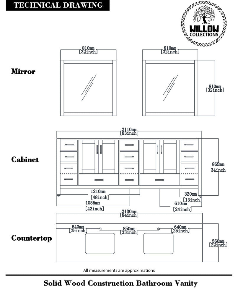 Malibu 84 Double Sink Bath Vanity in Elephant Skin Gray 2" Piatra Gray