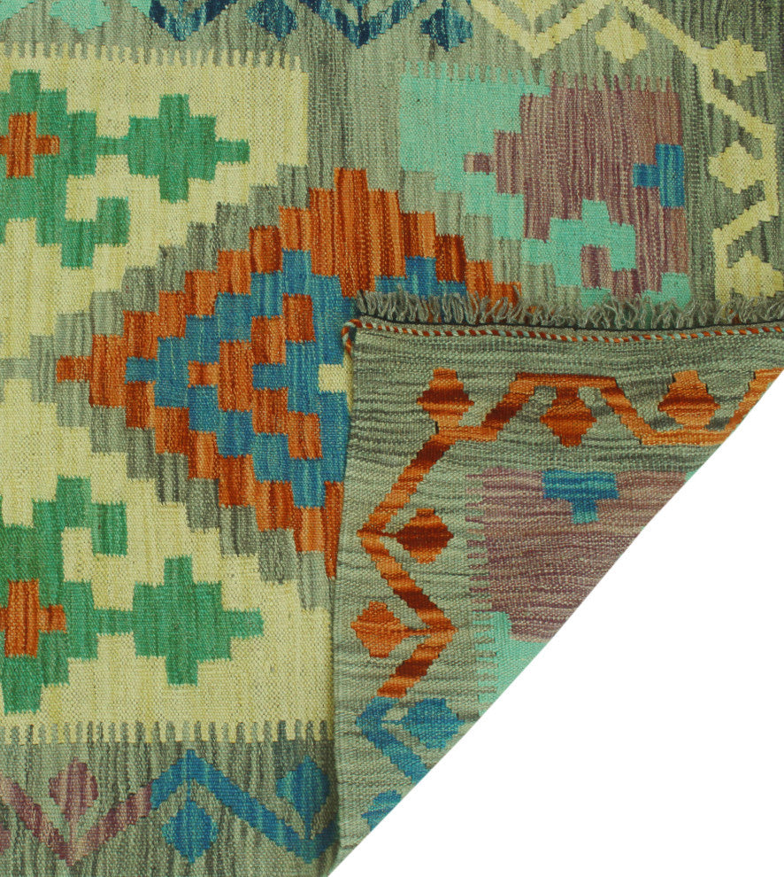 Sangat Kilim Lamia Gray/Rust Runner, 2'8x8'7