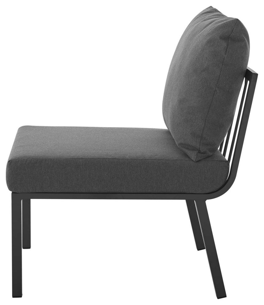 Lounge Sectional Sofa Chair Set, Aluminum, Metal, Gray, Modern, Outdoor