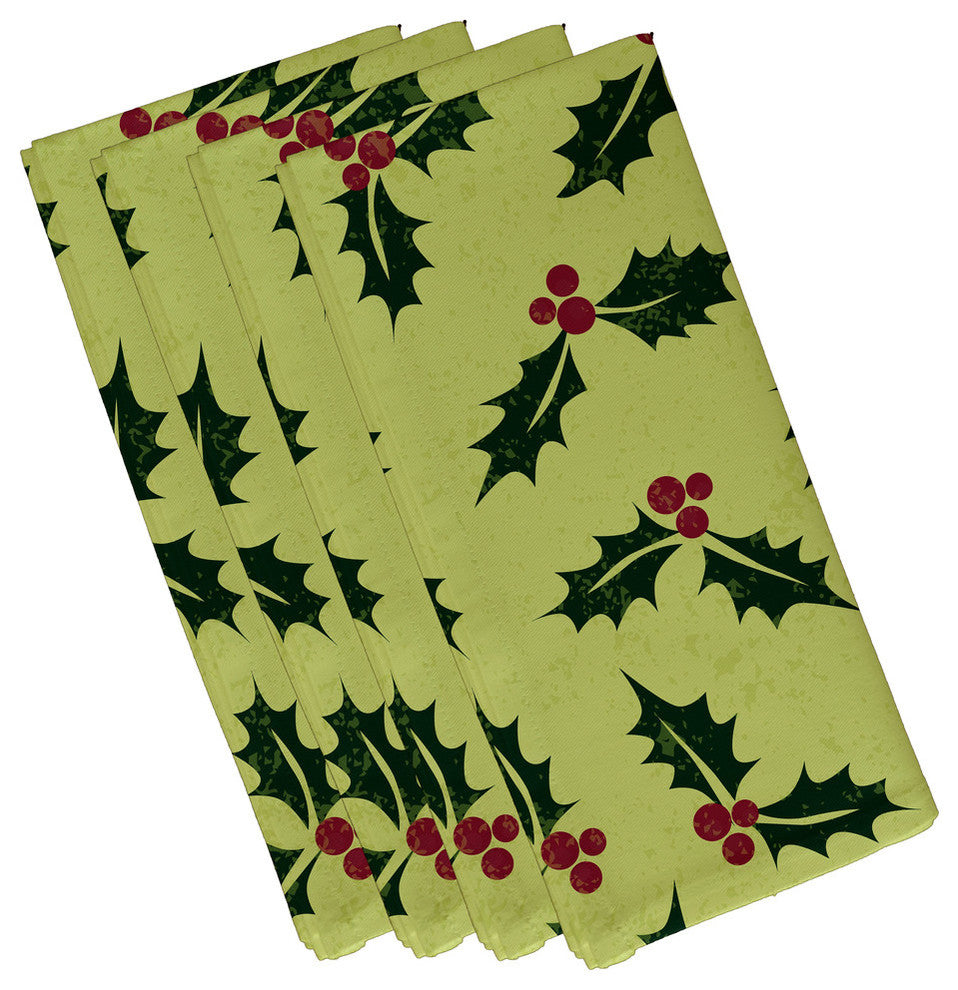 Decorative Holiday Napkin, Set of 4, Dark Green