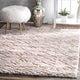 Nuloom Carved Moroccan Diamonds Area Rug, Light Beige 4'x6'