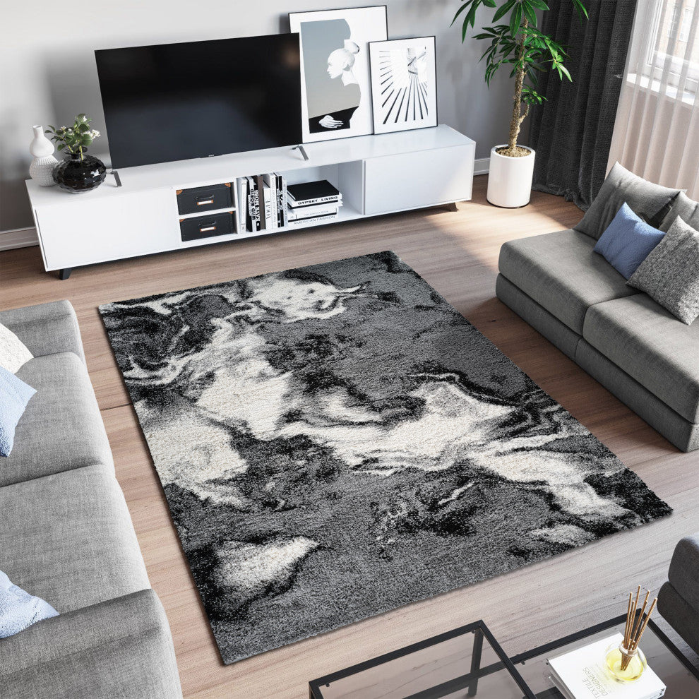 Noori Rug Shag Blake Grey/Black Rug