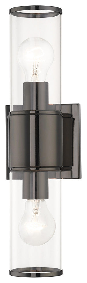 Quincy 2-Light Black Chrome Vanity Sconce