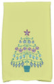 Beach Tree Decorative Holiday Geometric Print Hand Towel, Light Green