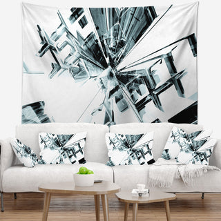 Fractal 3D Cubes Everywhere Contemporary Wall Tapestry, 39"x32"