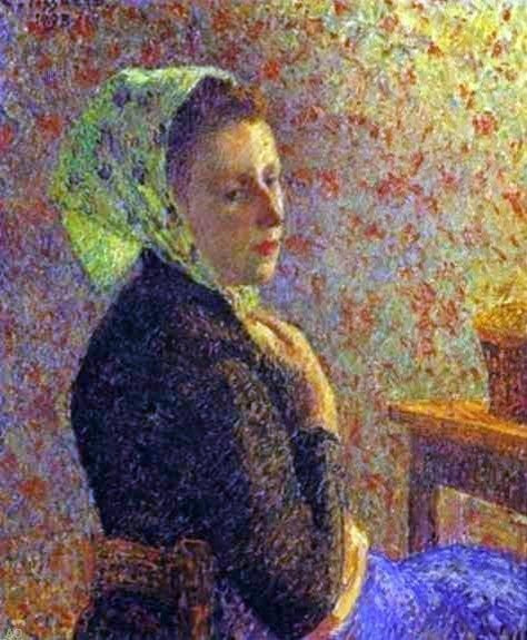 Camille Pissarro Woman With a Green Scarf, Gallery Wrapped Canvas, 20"x25"