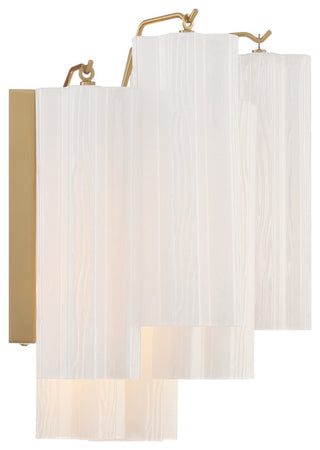 Crystorama Lighting Group ADD-302-WH Addis 2 Light 12" Tall Wall - Aged Brass