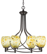 Capri 8-Light Chandelier, Dark Granite/Ivory Glaze Seashell