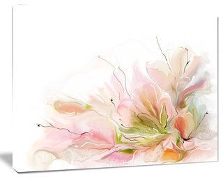 Floral Abstract Design on White, Extra Large Floral Wall Art, 40"x30"