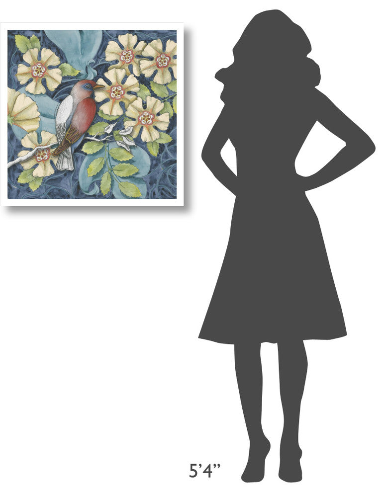 "Arts and Crafts Bird I" Digital Paper Print by Elyse DeNeige, 26"x26"