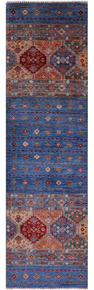 2' 8" X 9' 5" Khorjin Super Kazak Hand-Knotted Runner Rug Q5402