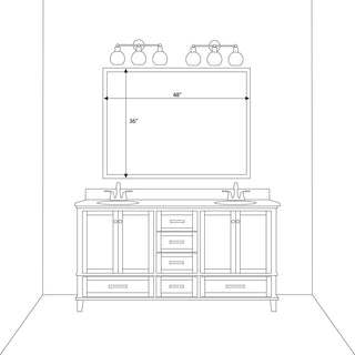 Crenshaw Framed Wall Mirror, Gold, 36" X 48"