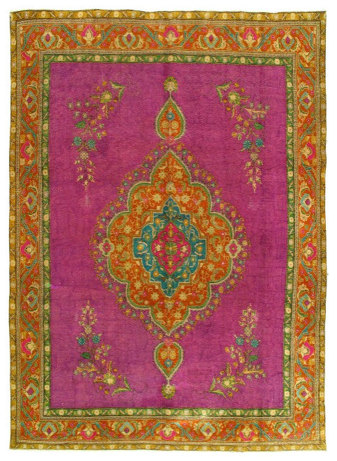 Purple Vintage Persian Modern Over-Dyed 9'8"x13'8"