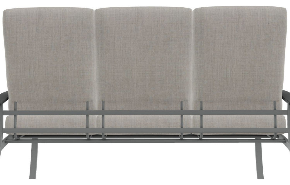 Belle Isle Cushion 3-Seat Outdoor Sofa, Cast Silver/Graphite