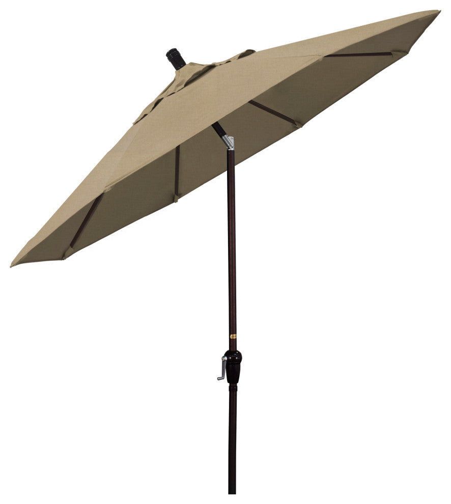 9' Aluminum Umbrella Auto Tilt Bronze, Heather Beige