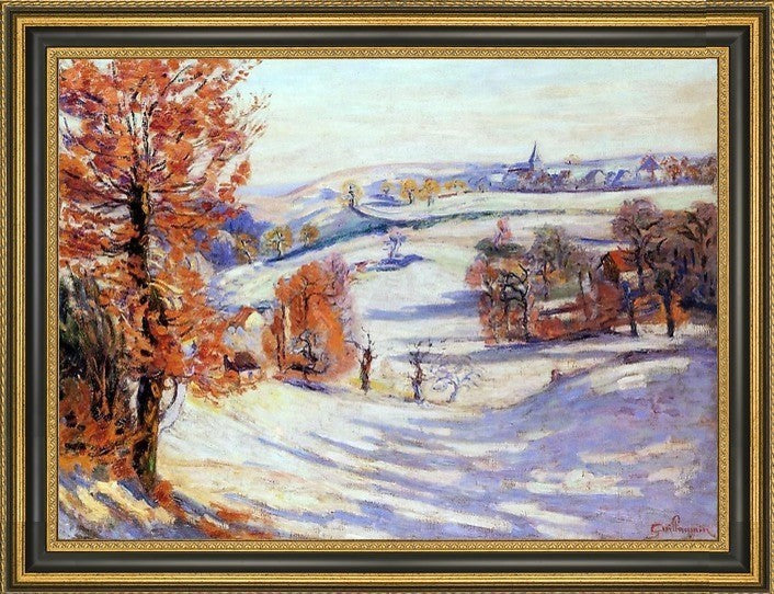 Armand Guillaumin Snow at Crozant Framed Premium Canvas Print, 21"x28"