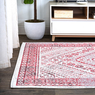 Boho Cottage Medallion Runner Rug, Red/Ivory, 8'x10'