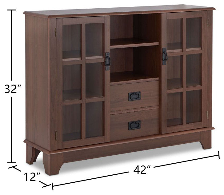 Console Table With 2 Drawers, Walnut