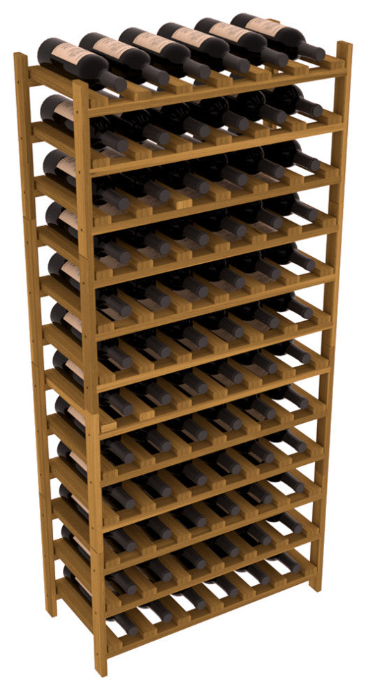 72-Bottle Stackable Wine Rack, Premium Redwood, Oak Stain