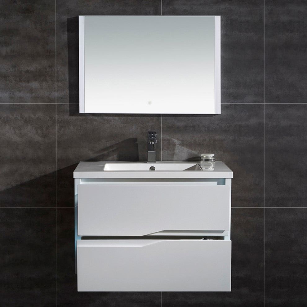 OVE Decors Vela 32" Wall Hung LED Vanity with LED Mirror