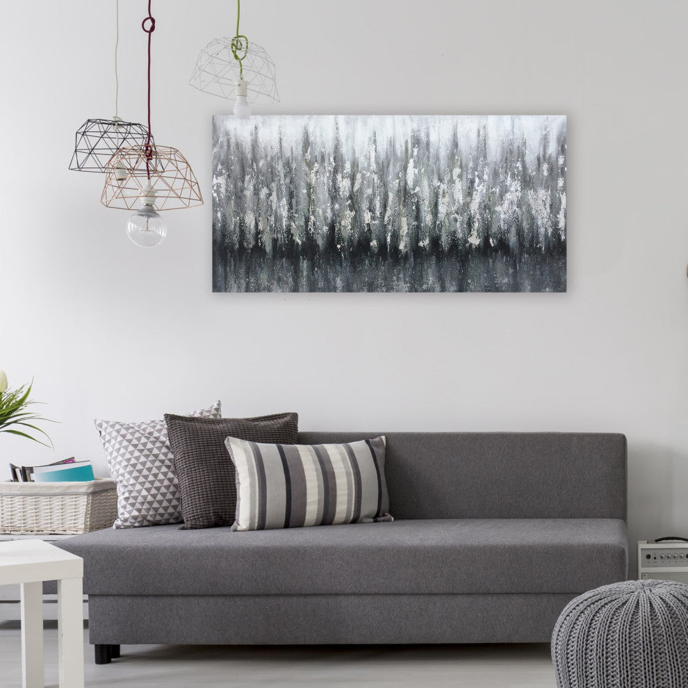 Whispering Shades - Abstract Textured Monochrome Modern Art, Canvas Wall Art