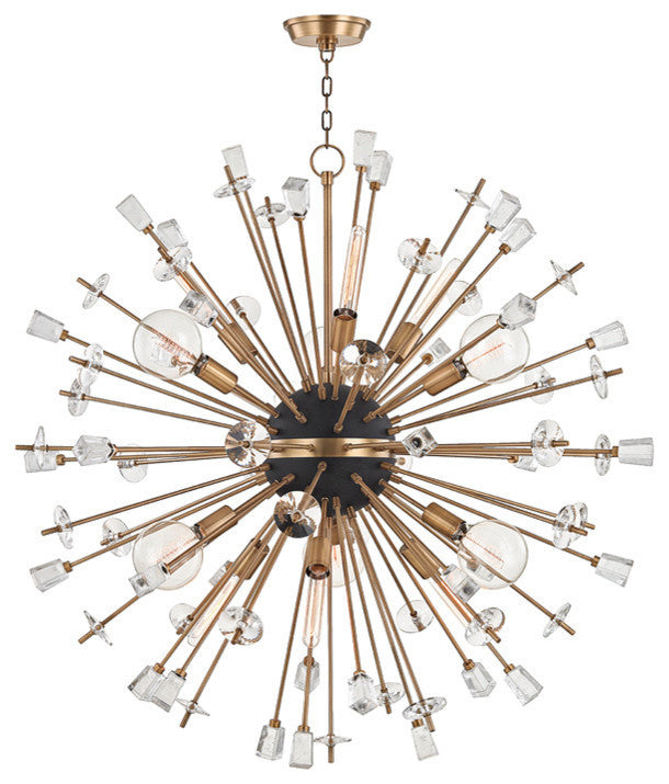 Liberty 12-Light Chandelier, Finish: Aged Brass