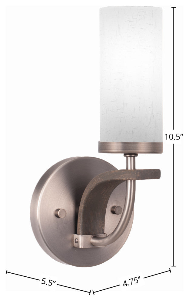 Monterey 1-Light Wall Sconce, Graphite & Painted Distressed, White Muslin