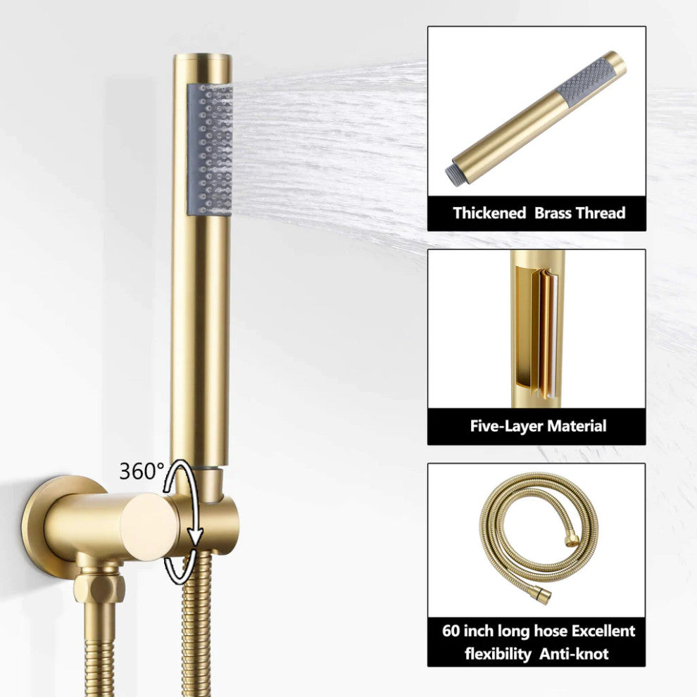 RBROHANT Tub Shower Faucet Set Complete Rain Shower System with Tub Spout