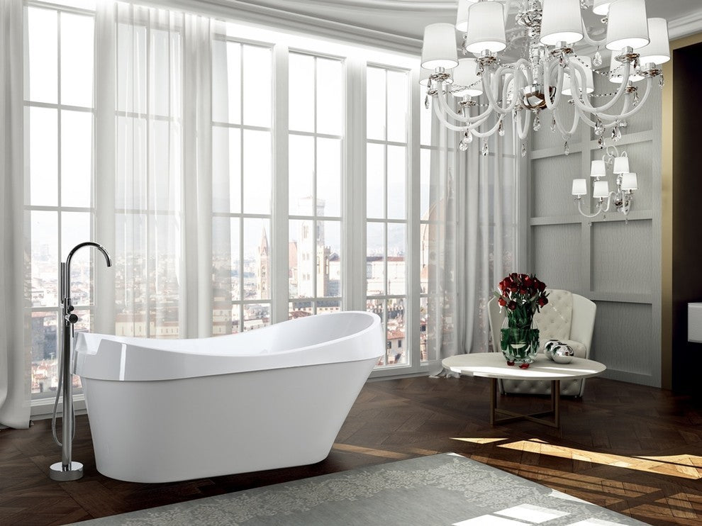 Barletta 69" Freestanding Bathtub, Glossy White