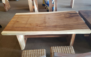 Suar Live Edge Unique Slab Dining Table, 71" Long