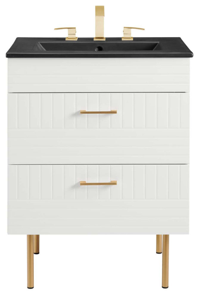 Daybreak 24" Bathroom Vanity, White Black