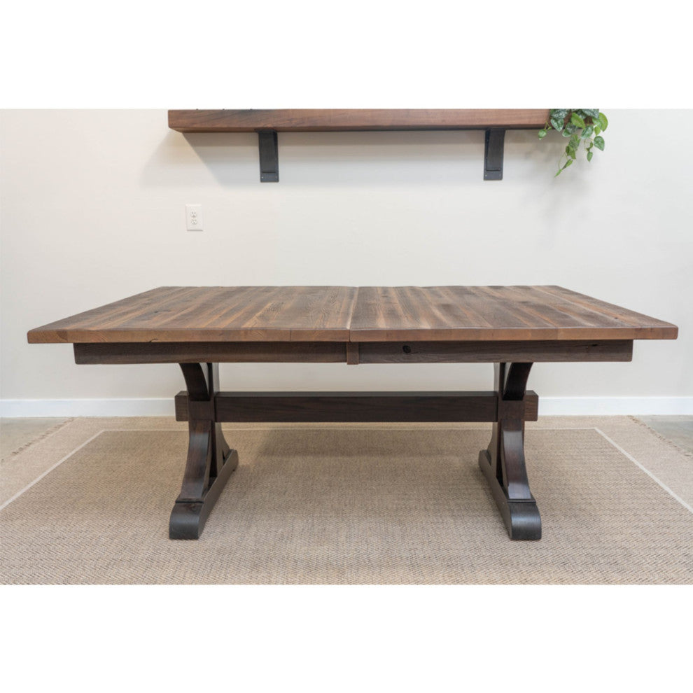 Pathway Reclaimed Barnwood Extendable Dining Table, Provincial, 48x60, 2 Leaves