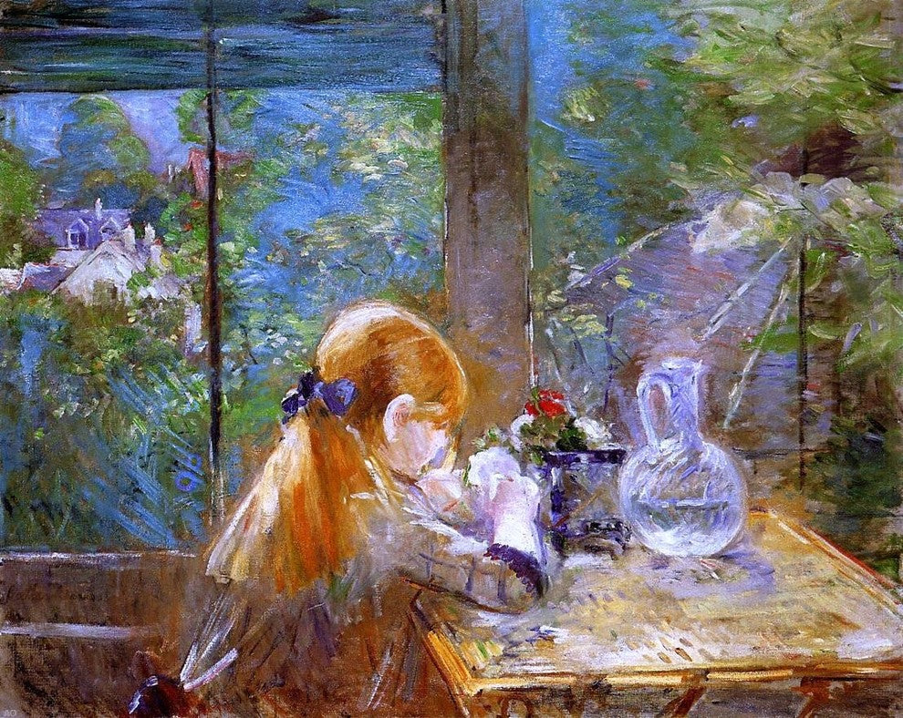 Berthe Morisot On the Veranda, 20"x25" Wall Decal