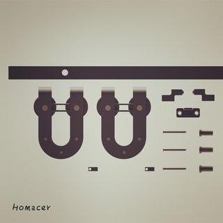 Mini Sliding Barn Door Hardware Kit, Horseshoe Design, 42", Single